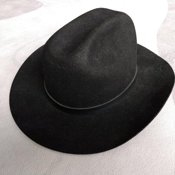 Vintage Black Cowboy Hat Size Medium Smithbilt Keleher Saddlery Western Wear - Picture 8 of 10